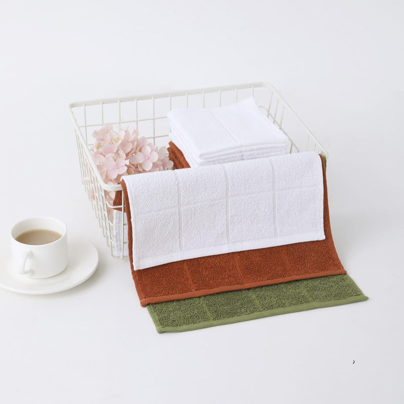 [Australia] - Dishcloths Kitchen Highly Absorbent Dish Rags 100% Cotton Dish Cloths for Washing Dishes, Cleaning (11 x 11 Inches, 12 pcs, White) 11x11 