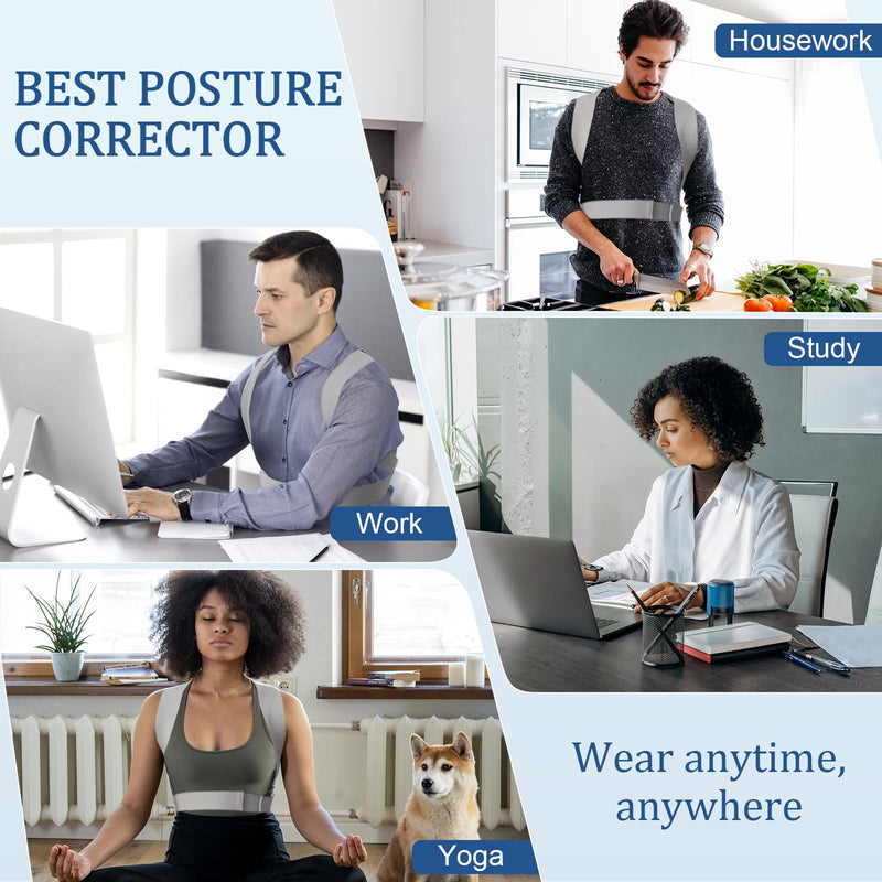 Posture Corrector for Women and Men, Adjustable Back Straightener, Upper Back Support Brace, Hunchback Posture Corrector - Relieves Neck, Shoulder, Back Pain Medium