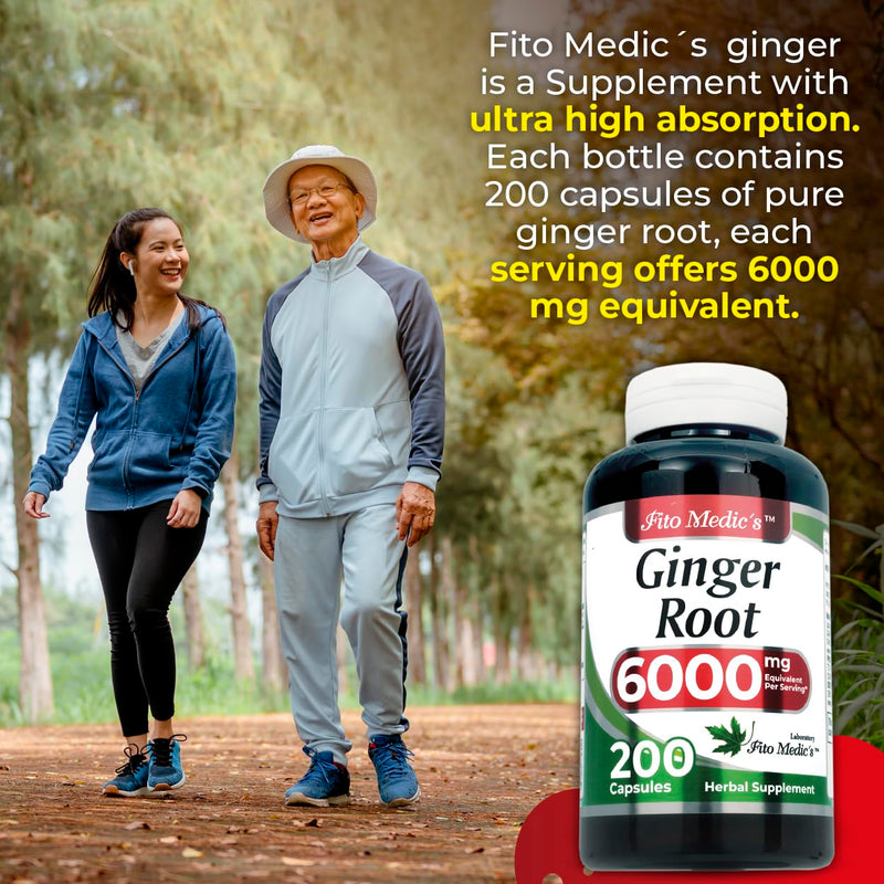[Australia] - FITO MEDIC'S Lab | ginger | 6000 mg | 200 Caps | ginger root | ginger supplements | ginger capsules | organic ginger| Ultra high Absorption, s. 