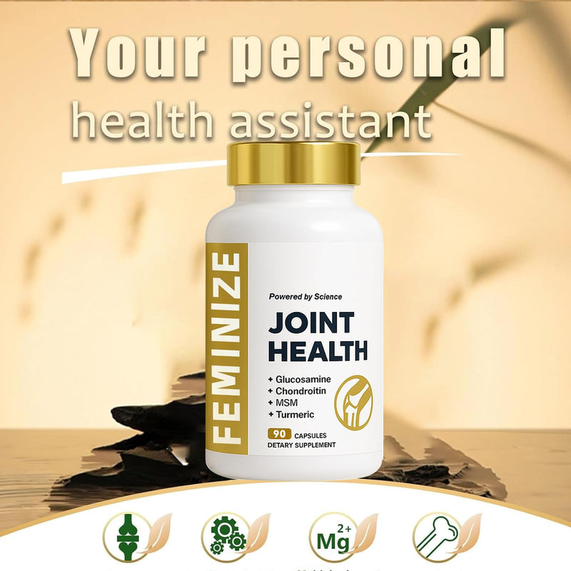 [Australia] - JJoint Health Supplement for Women & Men, Supports Bone, Joint - Glucosamine, Chondroitin, MSM & Turmeric - 90 Capsules (1pcs) 