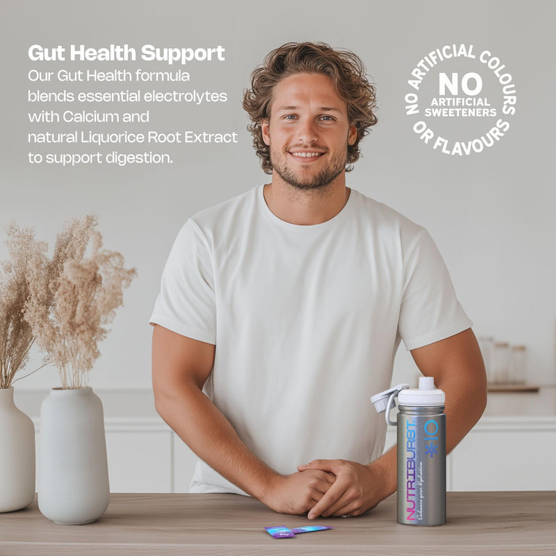 Nutriburst - Gut Health - Electrolytes + 11 Vitamins & Minerals • Digestive Function • Enhanced Hydration - Suitable for Vegans - 15 Pack: Mango, Strawberry & Apple Mixed Flavours 15 Servings (Pack of 15)