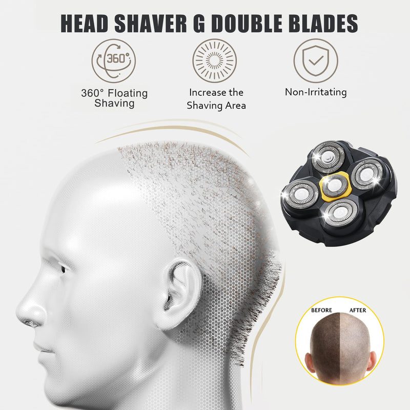 [Australia] - Shaver Replacement Heads Compatible with Microtouch Titanium Head Shaver, for Bald Men 3 Pack Silvery-3 