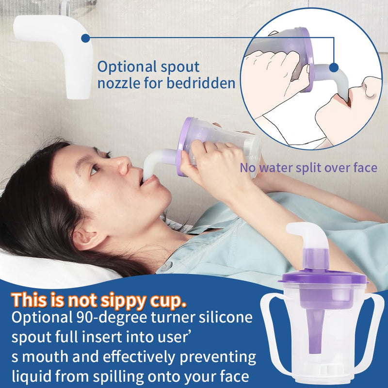[Australia] - Dysphagia Regulating Drinking Cup for Swallowing and Disorders People,Dispenses 5cc or 10cc of Liquid Each Time,No Thickener is Used.Helps to Prevent Choking Purple 