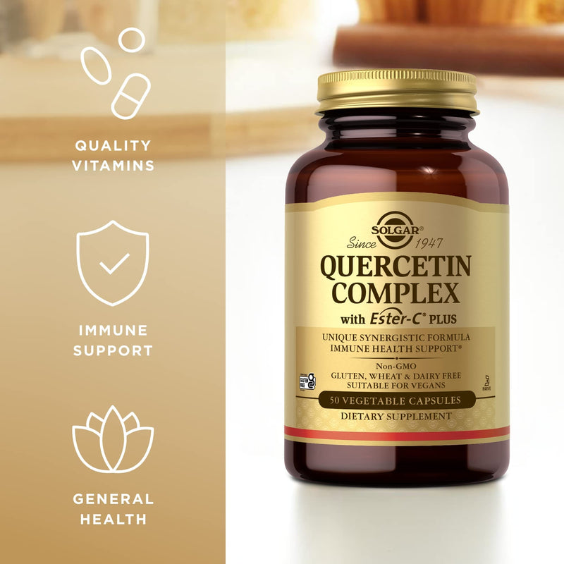 Solgar Quercetin Complex with Ester-C Plus - 50 Vegetable Capsules, Pack of 2 - Immune Health Support - Gentle on The Stomach Vitamin C - Non-GMO, Vegan, Gluten Free, Kosher - 50 Total Servings 50 Count (Pack of 2)