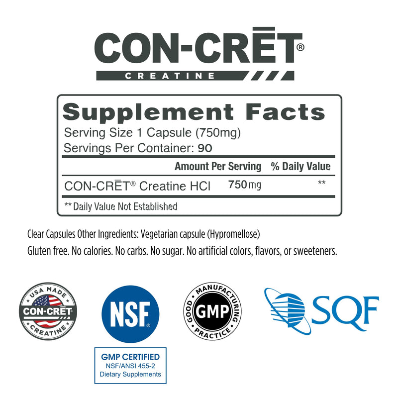 [Australia] - Creatine HCl Capsules | Supports Muscle, Cognitive, and Immune Health | Creatine Pills (90 count) 90 Count Capsules 