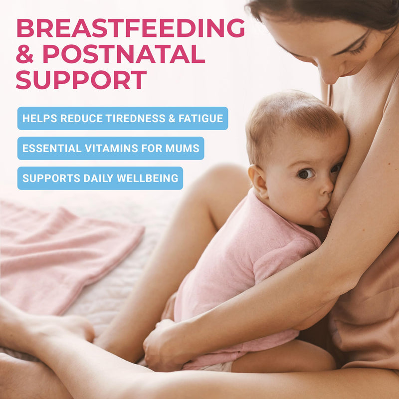 Postnatal Vitamins Gummies- Multivitamin Breastfeeding Supplement for Mums- New Mum Vitamins for Energy, Immunity & Breastfeeding Support- Organic Lactation Supplement- 60 Gummies