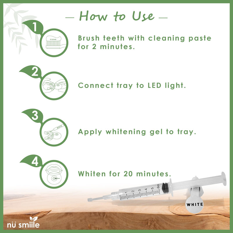 [Australia] - Professional Cleaning and Teeth Whitening Kit by nu smiile - Includes Blue LED Light - Visible Results in 20 Minutes - Xyliprox Teeth Whitening Gel - 30 Treatments 
