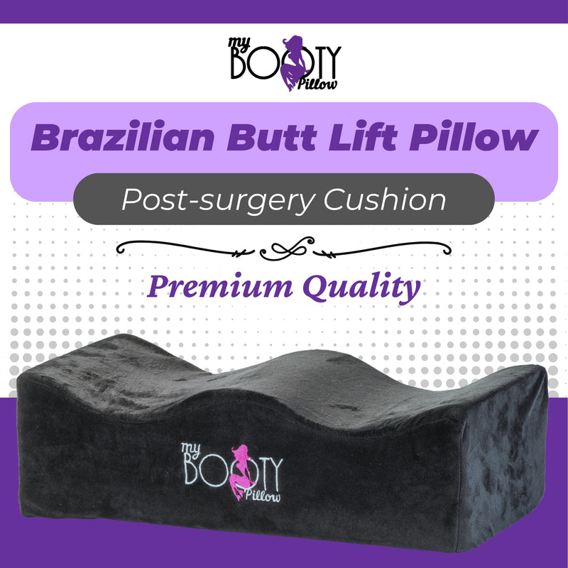 [Australia] - BBL Pillow After Surgery Lifting Cushions, Lightweight Butt Pillow with Female Urinal, Soft Cojin Post Operatorio BBL Butt Cushion, Booty Pillow BBL Post Surgery Supplies Black 