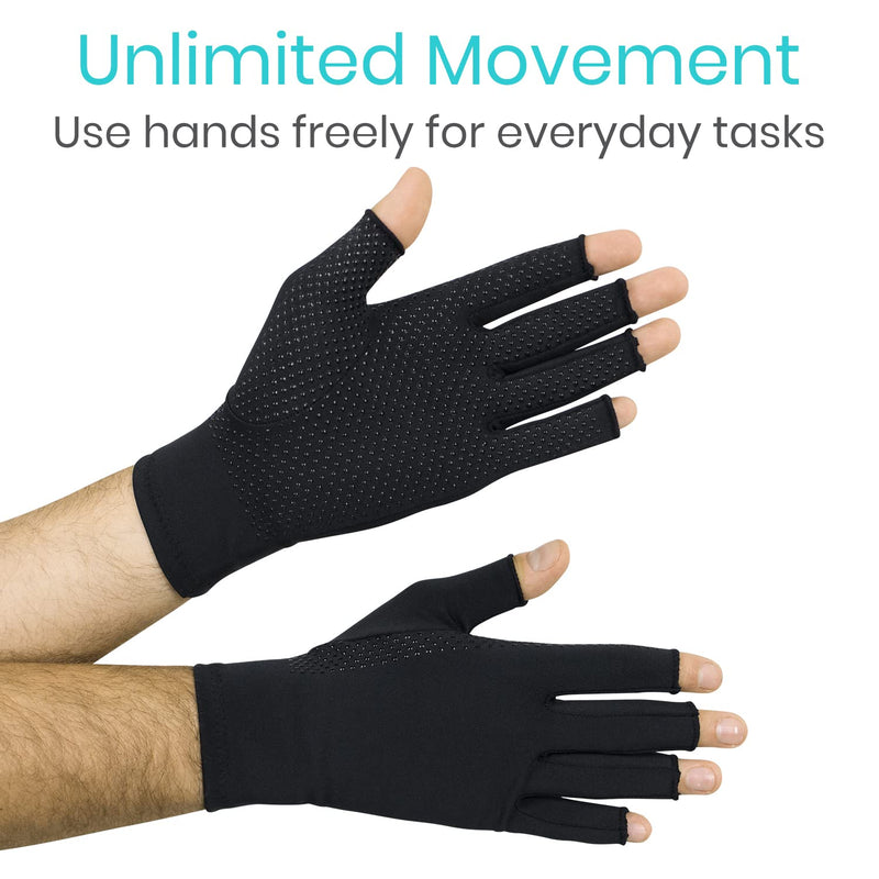 [Australia] - Vive Fingerless Arthritis Gloves for Men & Women Made w/Copper Infused Fabric - Therapeutic Compression for Swelling, Carpal Tunnel, Tendonitis, Edema, & Finger Pain - Comfortable Non-Slip (Medium) Medium 