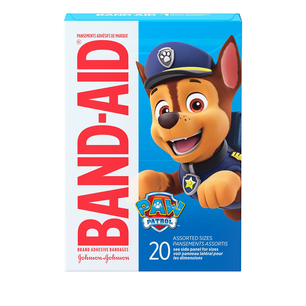 Band-Aid Brand Adhesive Bandages for First Aid, Nickelodeon PAW Patrol, Assorted, 20 ct 20 Count (Pack of 1)