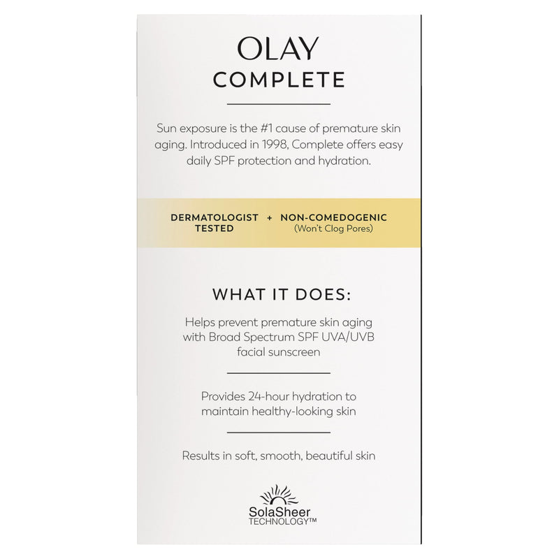 Olay Complete Lotion Moisturizer with SPF 15 Normal, 6.0 fl oz White 6 Fl Oz (Pack of 1)