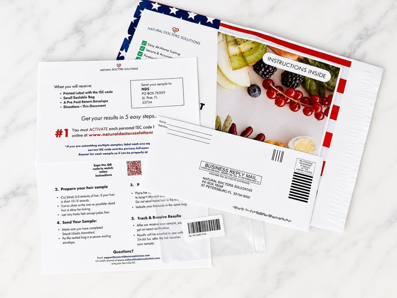 Premium 1250 Item Food Sensitivity Test, Hair Analysis Kit, At Home Collection, Food and Environmental Sensitivity Insights, Digital Results in 2 to 3 Days Premium (1250 Items)