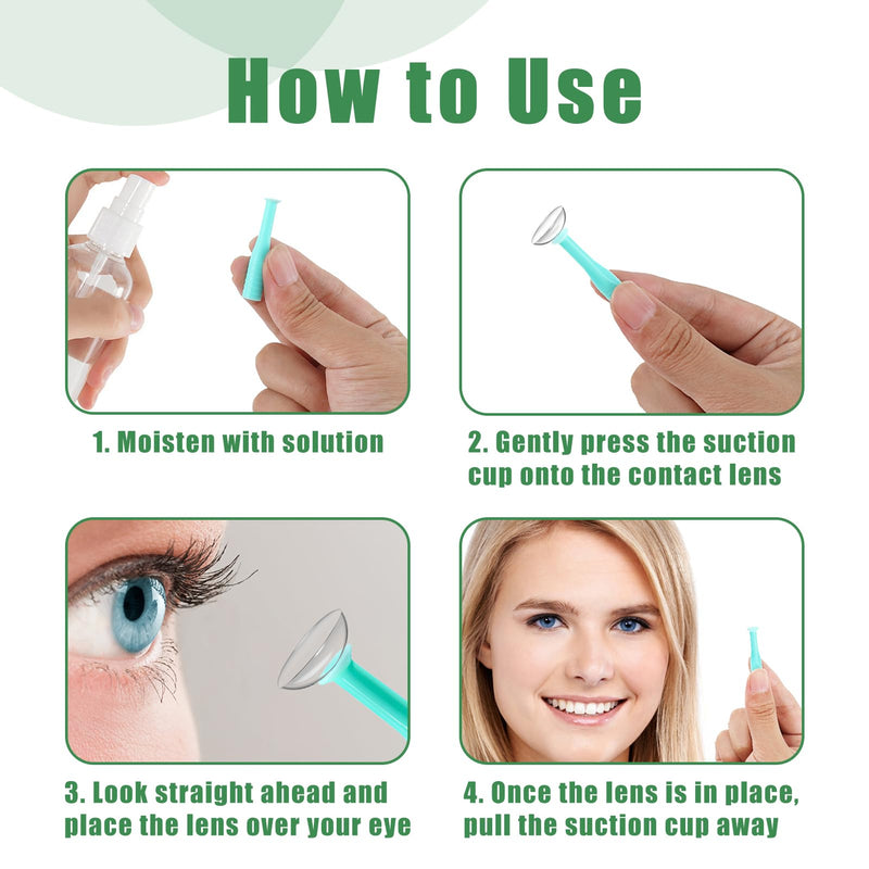 [Australia] - Pack of 4 soft contact lens removers, suction cup contact lenses with storage case, compatible with soft and hard lenses, ergonomic silicone insertion aids, hygienic, perfect for on the go 