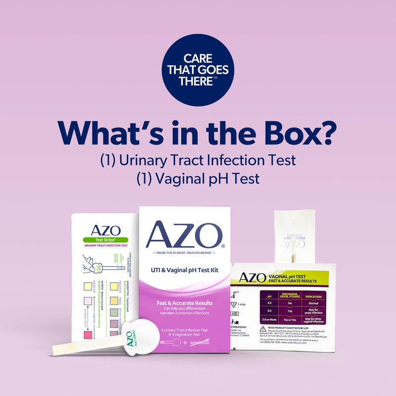 AZO Dual Protection Urinary & Vaginal Probiotic + UTI & Vaginal pH Test Kit (30 Count)
