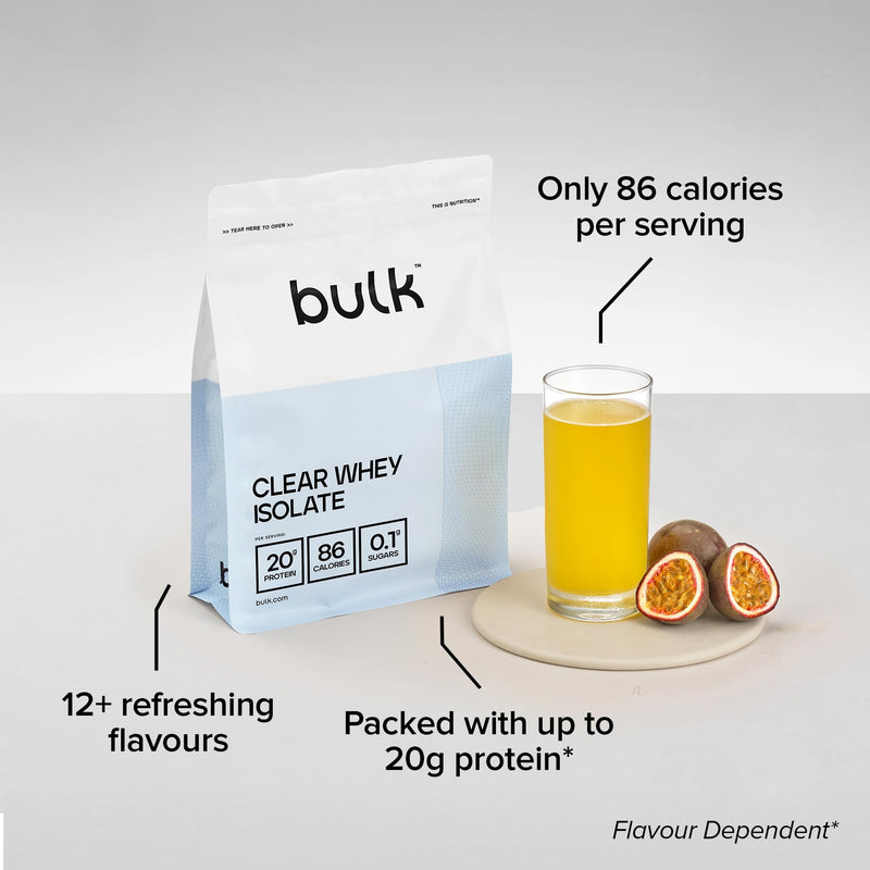Bulk Clear Whey Isolate | Apple & Blackcurrant | 20g Protein per Serving | Low Sugar | Refreshing Fruity Flavours | 86 Calories | Fast Absorbing | Hydrating Protein Drink | 500g 500 g (Pack of 1)