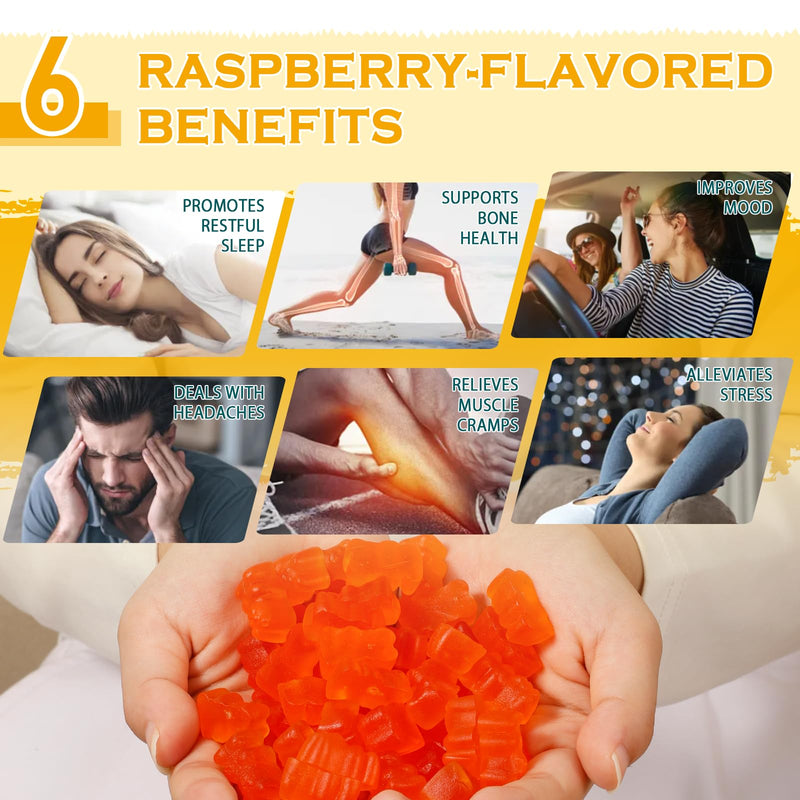 Magnesium Glycinate Gummies 1000mg - Sugar Free Magnesium Potassium Supplement with Vitamin D, B6, CoQ10 for Calm Mood & Sleep Support - 60 Orange Gummies 60 Count (Pack of 1)