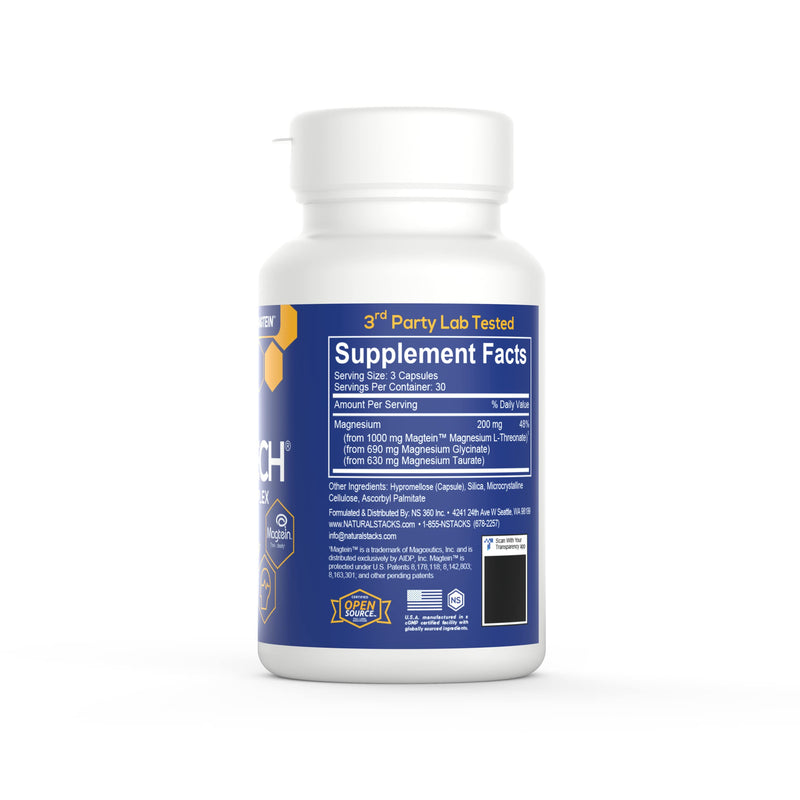 [Australia] - MagTech Magnesium Supplement - Chelated Magnesium Complex - 3 Forms of Magnesium: Magtein Magnesium L-Threonate, Glycinate & Taurate - Supports Relaxation & Brain Health*, 90 Magnesium Capsules Capsule 90 Count (Pack of 1) 