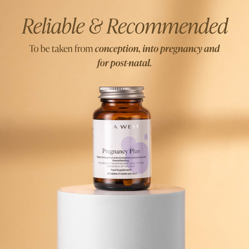 Zita West Pregnancy Plan Conception Vitamins - Preconception, Pregnancy & Breastfeeding Multivitamin - including Folate - 30 Tablets (1 Month Supply) 30 count (Pack of 1)