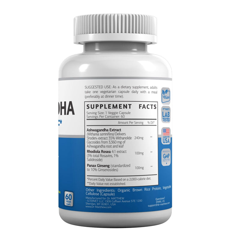 [Australia] - Cortisol Supplement. Cortisol Reducer. Cortisol Blocker. Reduce Cortisol. Cortisol Regulation Supplements. Stress Relief Supplement. Lower Cortisol Cocktail: Shoden Ashwagandha, Rhodiola & Ginseng 