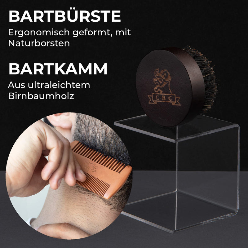 [Australia] - Camden Barbershop Company Deluxe Beard Care Set - Including Beard Oil, Beard Wax, Beard Brush & Beard Comb - 100% Natural - Gift Set for Men Beard Care Set 