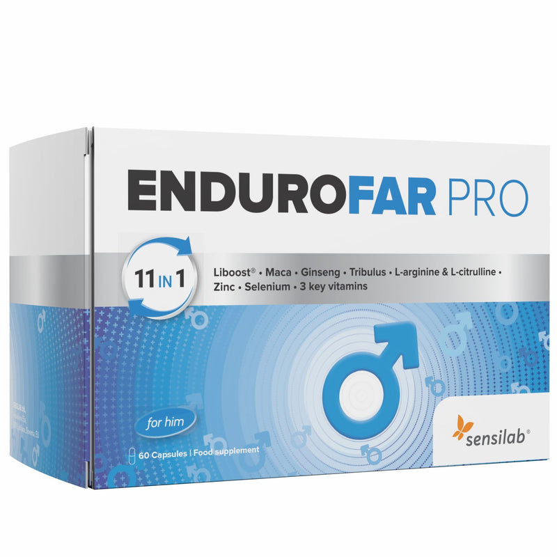 Sensilab EnduroFAR PRO for Men with Liboost, Maca, L-Arginine, Ginseng, Zinc, L-Citrulline, Tribulus Extract, Selenium, Vitamin D3, and Vitamin B12 – Herbal Supplement Capsules – 60 Count EnduroFAR 1x