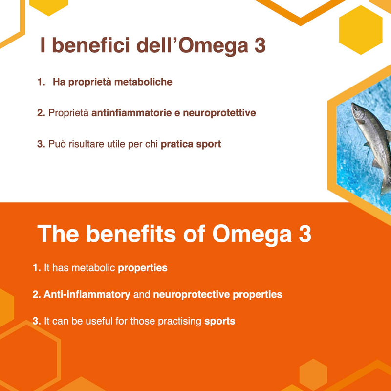 ERBOTECH Omega 3 in Capsules, 200 g Pack, Approximately 140 Fish Oil Tablets, Food Supplement with Fatty Acids to Control Cholesterol and Triglycerides 200 gr