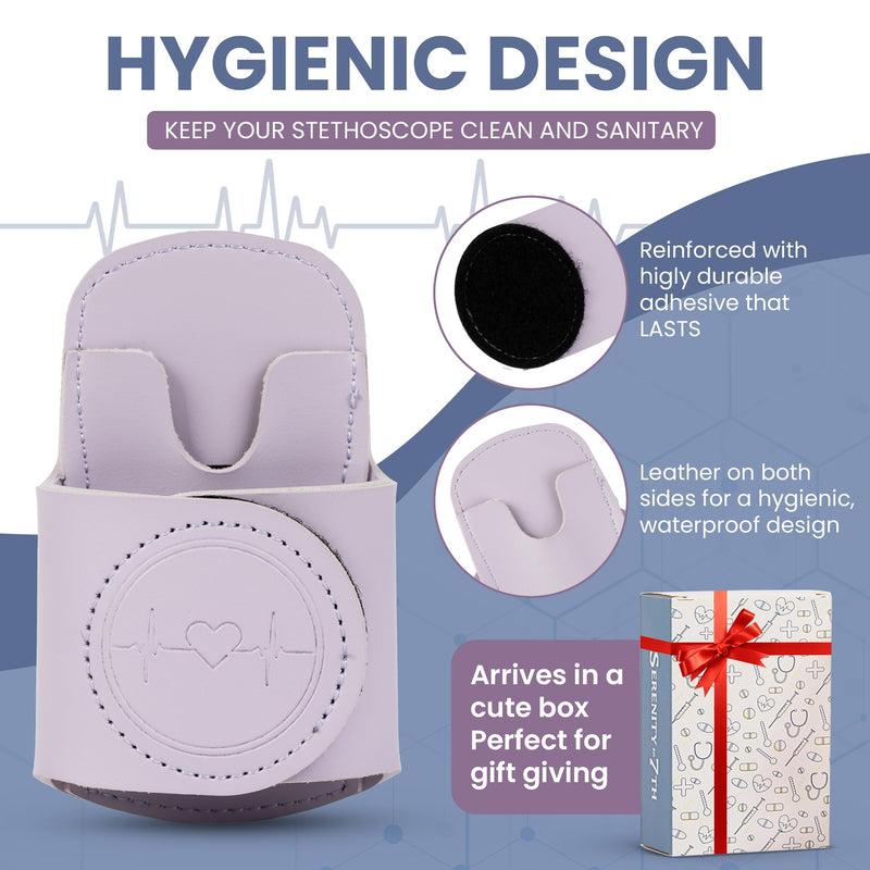 [Australia] - Stethoscope Holder Hip Clip with Cute & Hygienic Design | Nurse Accessories in Gift Box | Durable Adhesive Clip (Lavender) Lavender 