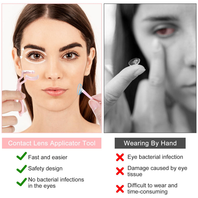 [Australia] - Contact Lenses Applicator Tool,Contact Lens Applicator,Contact Remover Tool for Soft Contacts Insertion Tool Set Includes Tweezers,Contact Lens Case and Contact Lens Remover Plunger Suction Cup 