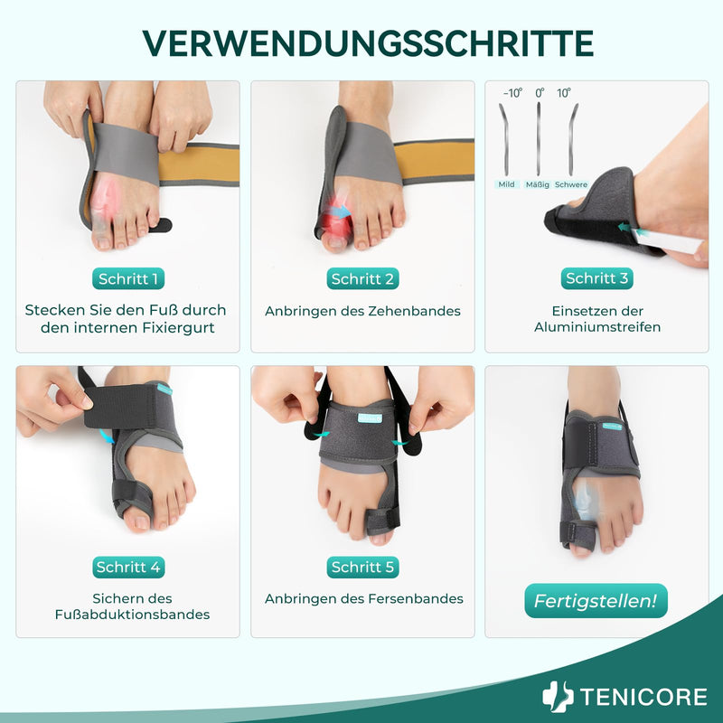 [Australia] - TENICORE Hallux Valgus Correction with 2 Angle Iron Toe Separators Toe Protector 1 Pair Hallux Valgus Splint Socks Bandage 