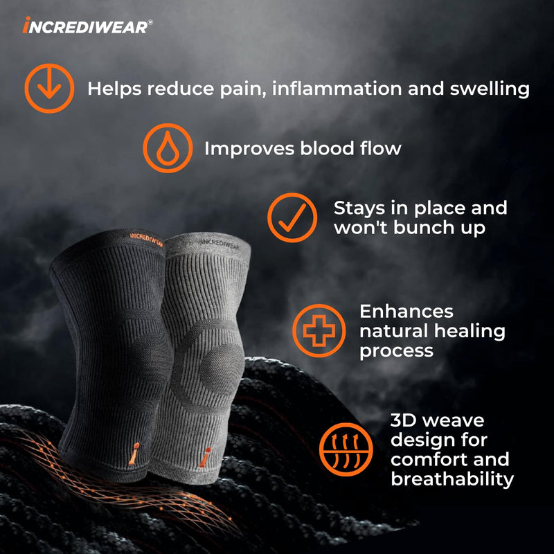 Incrediwear Knee Sleeve – Knee Braces for Knee Pain, Joint Pain Relief, Swelling, Inflammation Relief, and Circulation, Knee Support for Women and Men X-Large Black