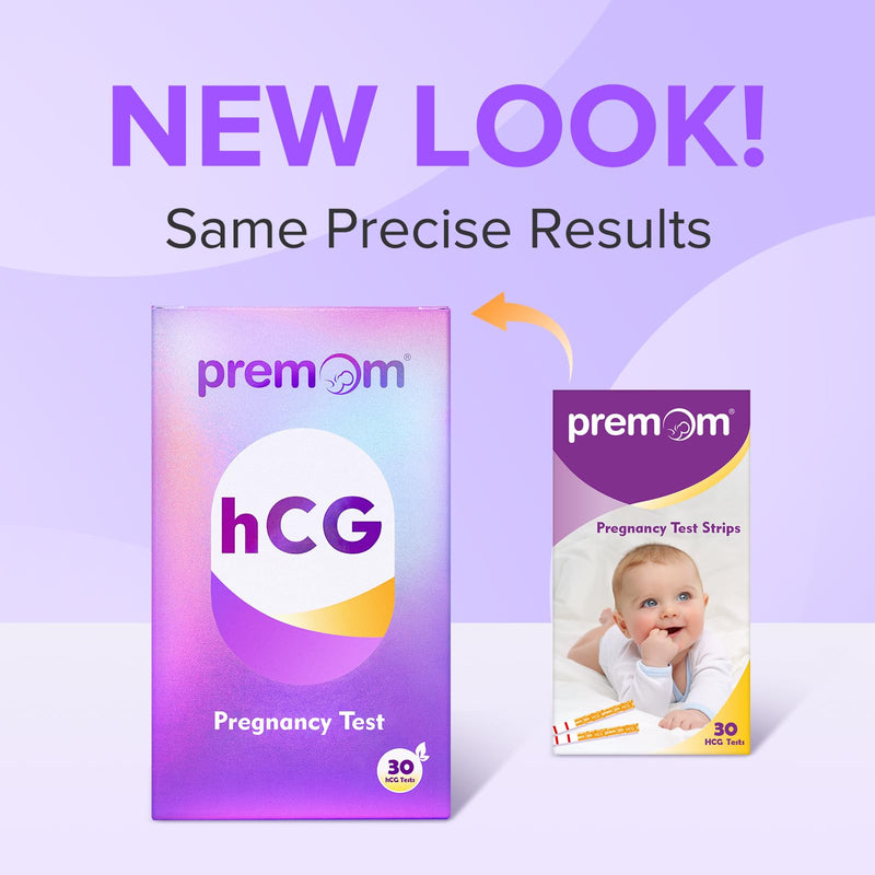 Premom 30 Pack Pregnancy Test Strips, Early Detection hCG Tests | Early detection hCG tests for home use, with test result scanning, digital records, and cycle tracking in the Premom App 30 Count (Pack of 1)
