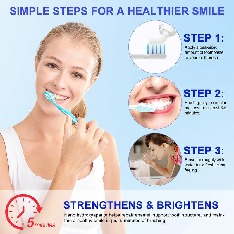 [Australia] - 7.5% Hydroxyapatite Toothpaste, 2 Pack Nano Hydroxyapatite Toothpastes for Enamel Care, Support for Sensitive Teeth, Fluoride Free & SLS Free, Natural Peppermint Flavor 