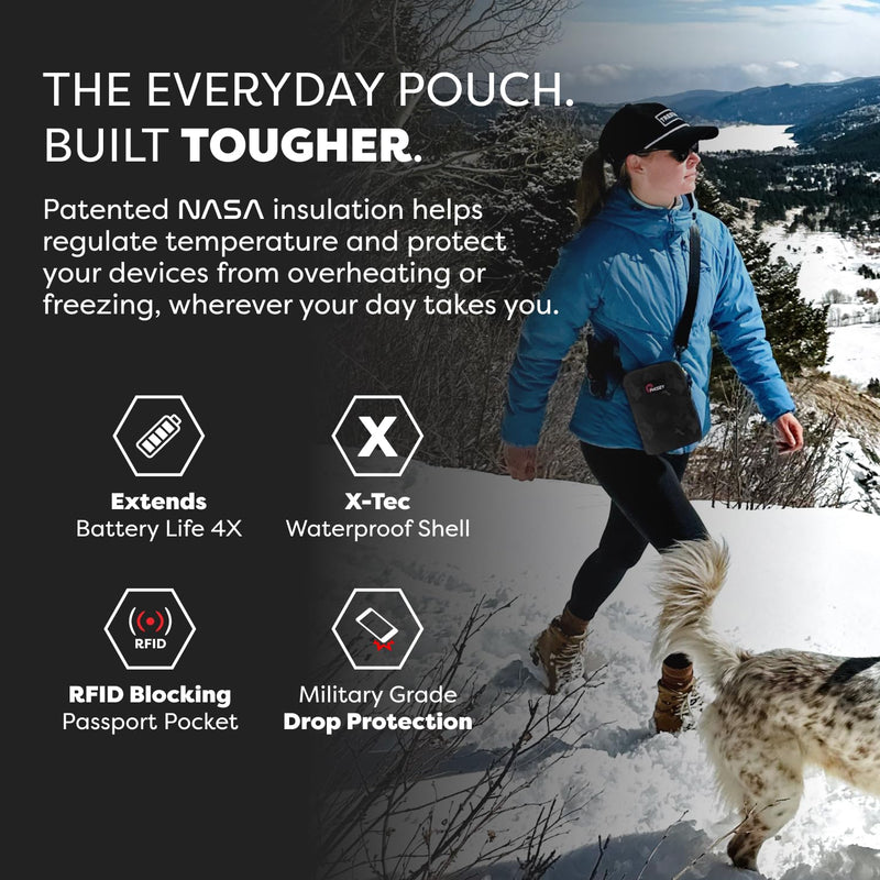 PHOOZY Orion Thermal Phone Pouch with NASA Insulation Technology - Insulated Case for Cold Weather Extends Battery Life 4X - Sauna Protector for Heat and Extreme Conditions - Black Camo