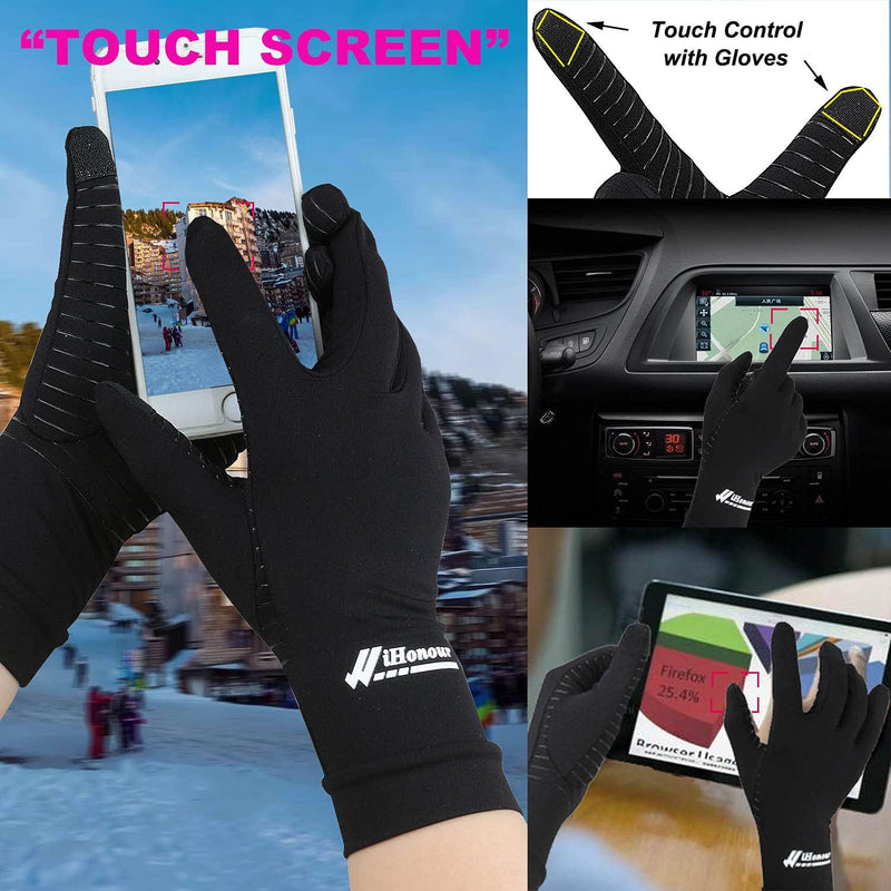 Big Mango 2 Pairs Copper Arthritis Gloves, Compression Gloves for Women Men Relieve Pain from Rheumatoid Arthritis, Carpal Tunnel, Swelling, Everyday Hands Support (Open Finger + Full Finger, Small) Small (2 Pair)