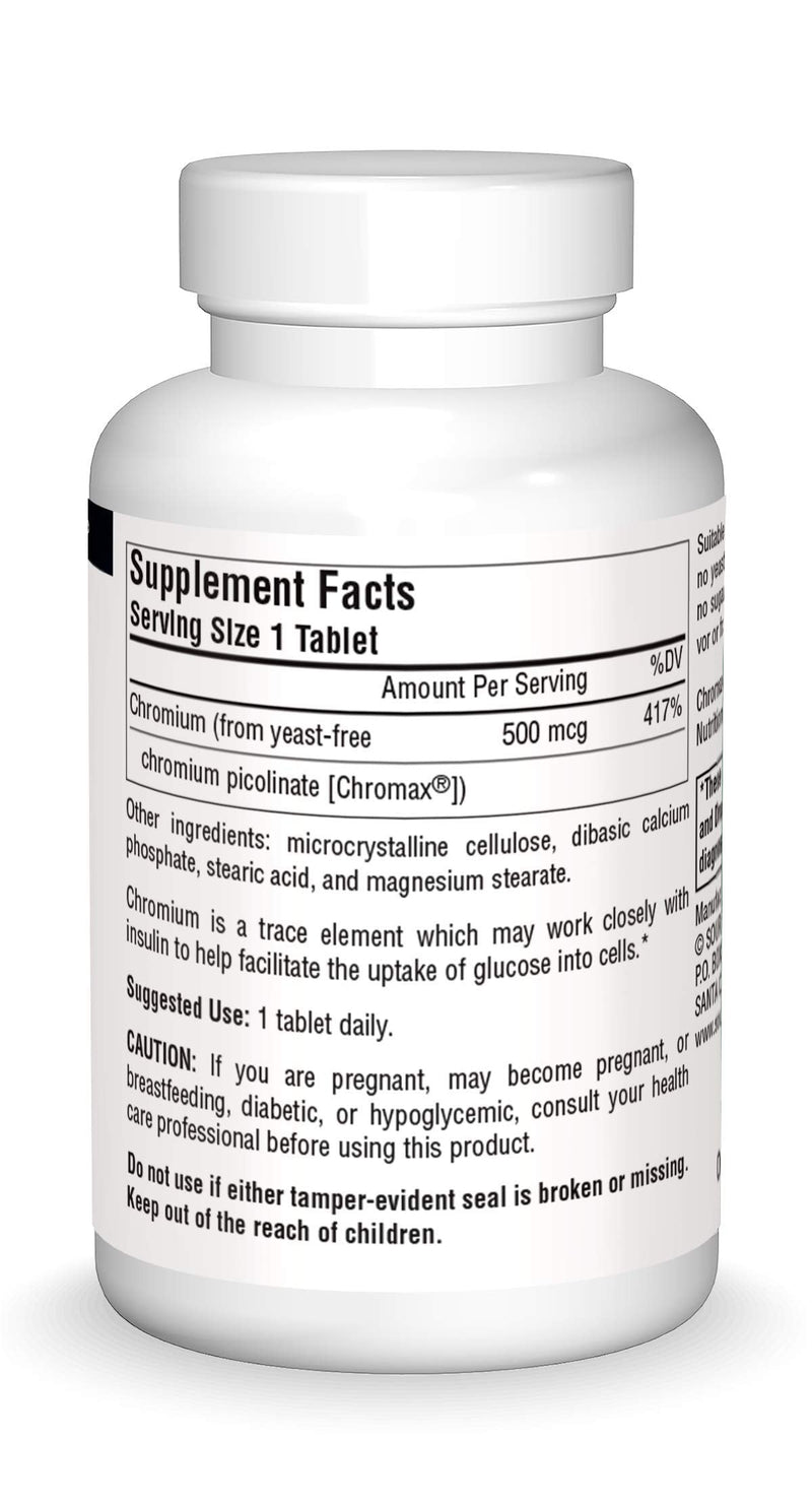 [Australia] - Source Naturals Ultra Chromium Picolinate 500 mcg Yeast-Free Dietary Supplement - 60 Tablets 
