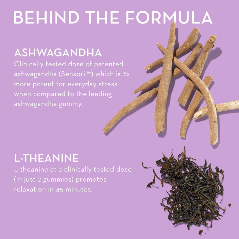 [Australia] - HUM Ashwagandha Calm- L-Theanine & Ashwagandha for Daily Relaxation & Mood Support - Mixed Berry Flavor (100 Vegan Gummies)… 100 Gummies 