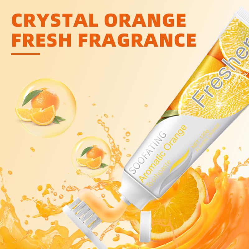 [Australia] - Non-Fluoride Toothpaste Fresh Breath Deep Cleaning Orange Flavor Toothpaste for Sensitive Teeth Whitening Tooth Strengthens Teeth Enamel and Gums 4.23oz-3Pack 4.23 Ounce (Pack of 3) 
