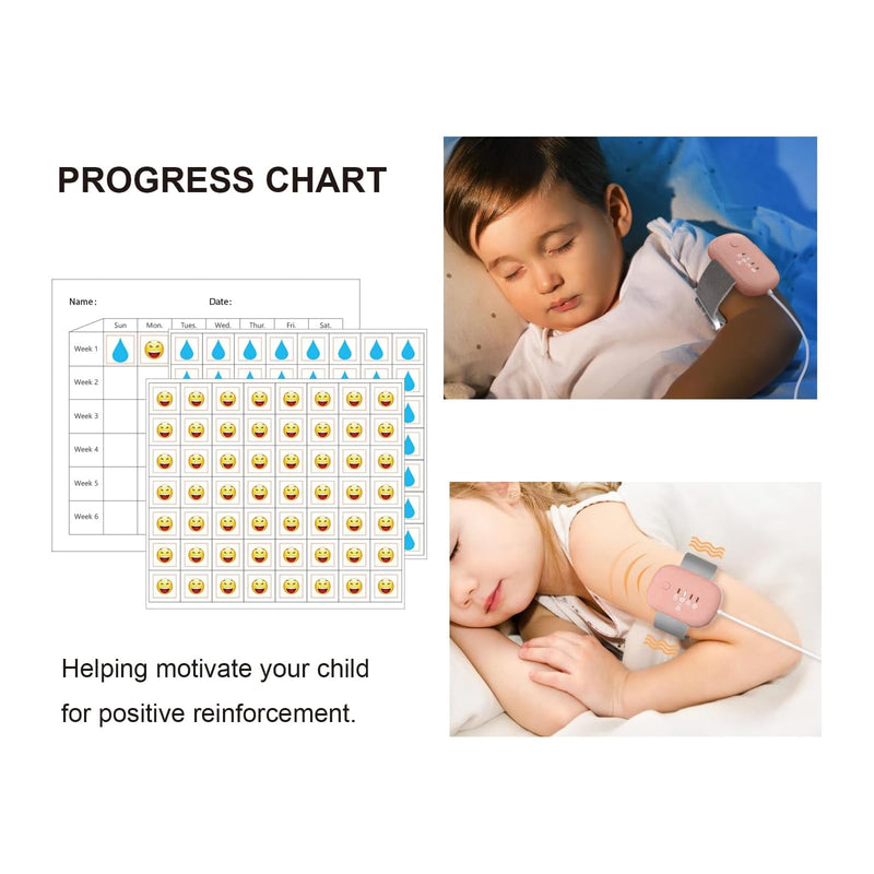 [Australia] - Bed Wetting Alarm for Kids, USB Rechargeable, Pee Alarms with Loud Sound & Strong Vibration, Potty Training for Boys Girls, Pink 