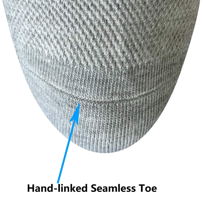 [Australia] - Well Knitting Loose Men's Diabetic Crew Socks,Non-Binding Top,Seamless Toe,Semi Cushion,Breathable Soft Coolmax Socks 4 Pairs Large 4 Pairs Grey Crew Socks 