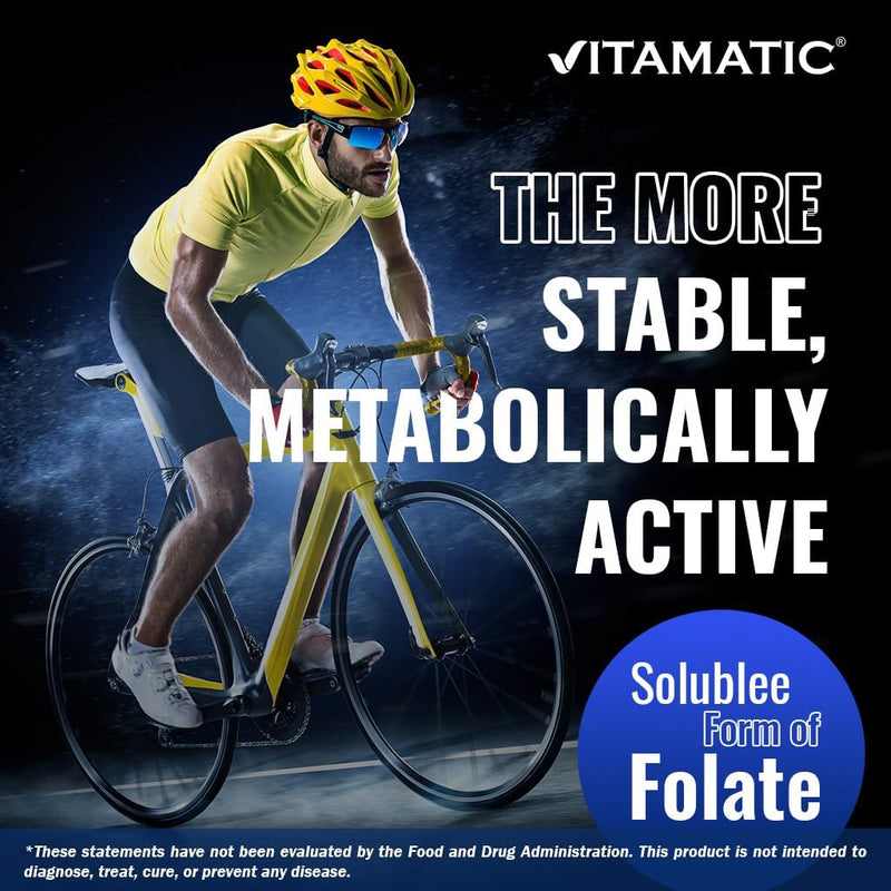 Vitamatic Methyl Folate 15 mg, 120 Vegetarian Capsules | Metabolically Active Form of 25000 mcg DFE Folate, Non GMO, Gluten Free, Made in USA