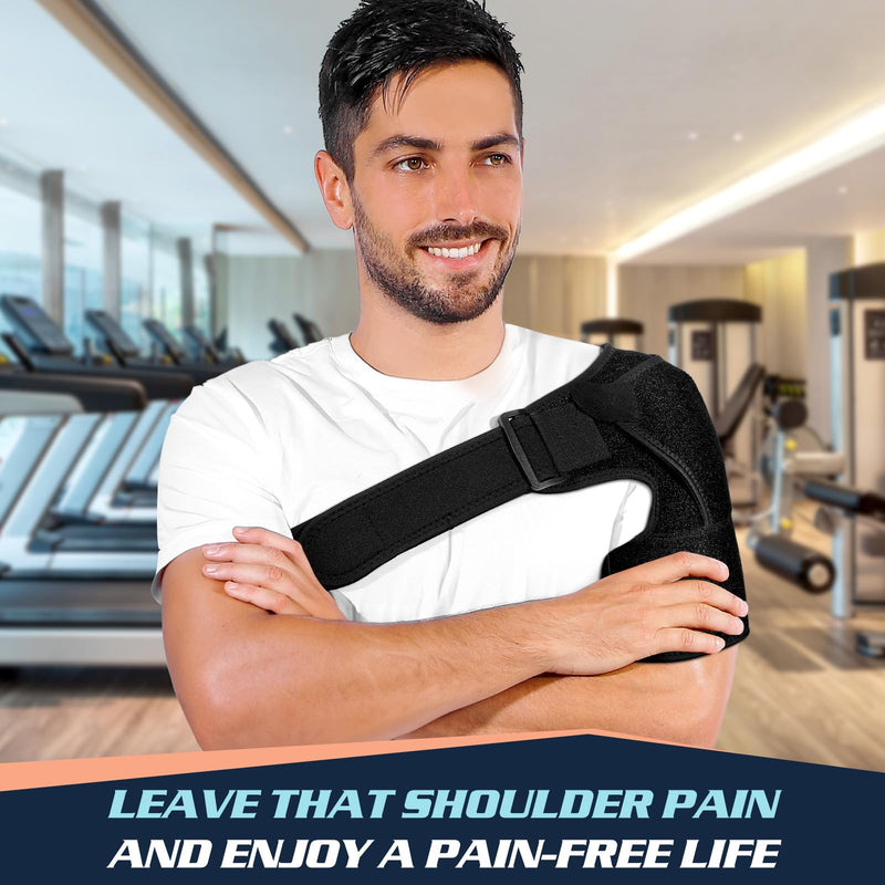 [Australia] - Shoulder Brace for Men and Women for Torn Rotator Cuff,Arm Sling Shoulder Immobilizer,Shoulders Compression Sleeve and Support For Pain Relief,Adjustable,Suitable for Both Left and Right Arms (1, Black) 1 