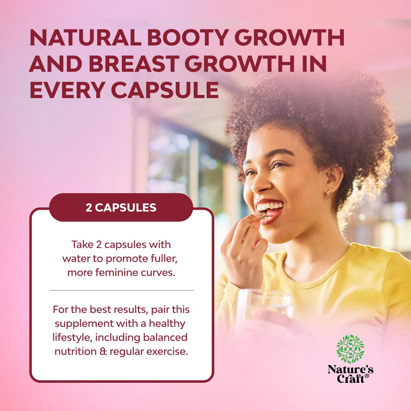 Bundle of G-Curve Butt and Breast Growth Capsules - Horny Goat Weed Muira Puama & Maca Root and Saw Palmetto for Women - DHT Blocker Hair Vitamins for Hair Loss Supplement with Maca Root & Biotin