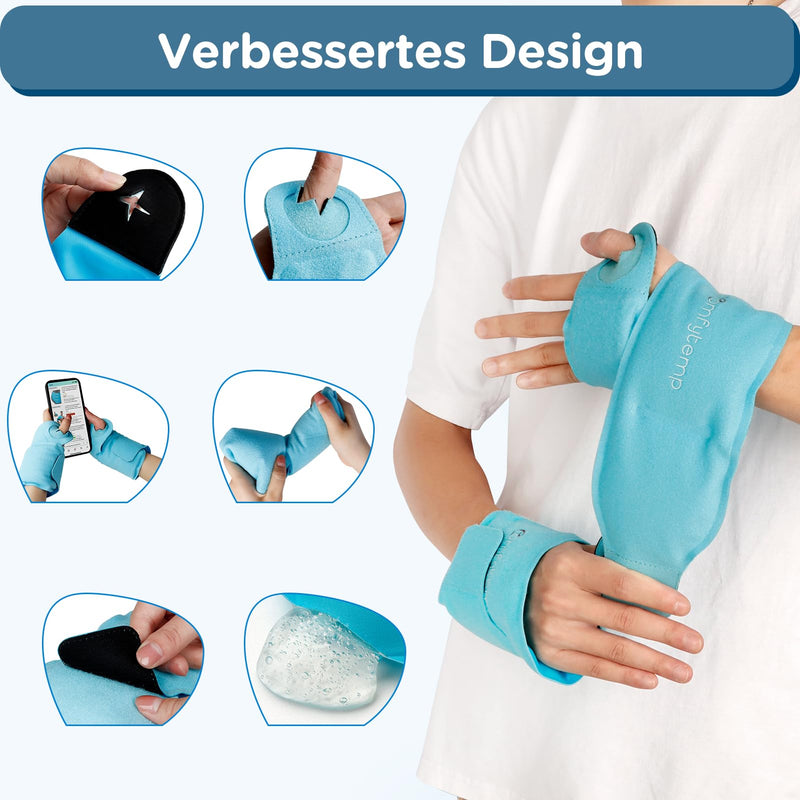 [Australia] - Comfytemp cooling cuff wrist with Velcro fastener (2 pieces) cooling bandage, gel cooling pads for carpal tunnel pain, arthritis and tendonitis, cold warm compress cooling pack 