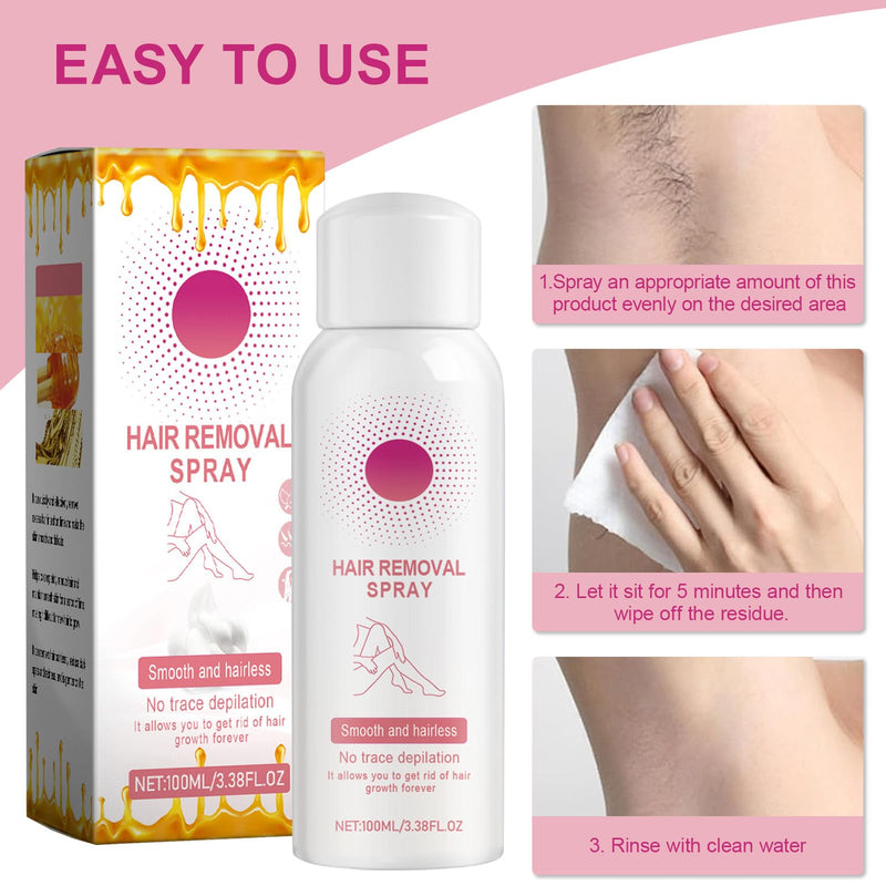 [Australia] - Landrain 3 pieces hair removal foam, beeswax hair removal spray 