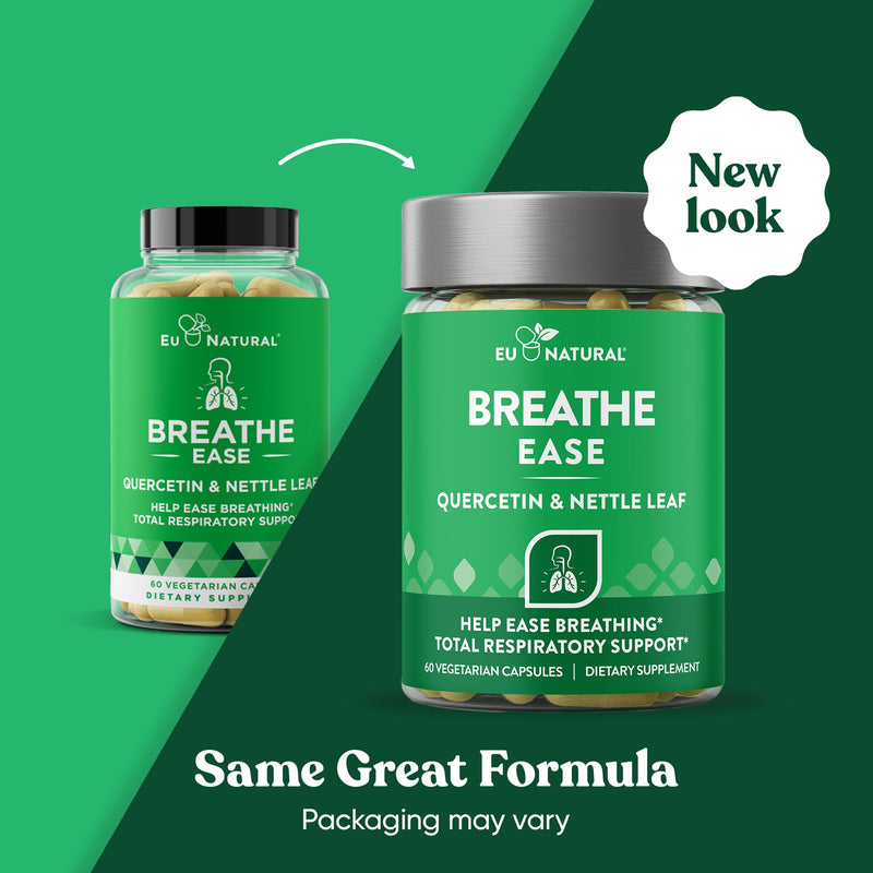 Breathe Inhaler Support Supplement - Sinus, Lungs, Open & Clear Airways - Seasonal Nasal Health, Bronchial Wellness, Healthy Chest - Quercetin, Vitamin D, Bromelain Pills - 60 Vegetarian Soft Capsules 60 Count (Pack of 1)