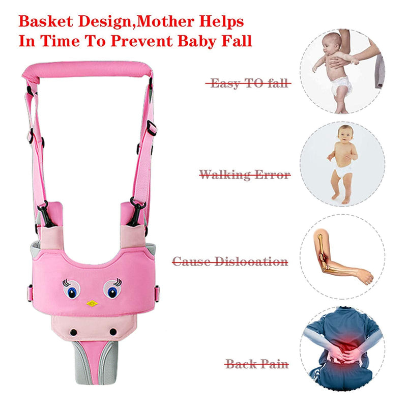 [Australia] - IULONEE Baby Walker, Handheld Kids Toddler Walking Harness Helper Assistant Protective Belt Child Activity Walker Adjustable Standing Up Walking Learning Helper for Toddler 7-24 Month (Pink) Pink 