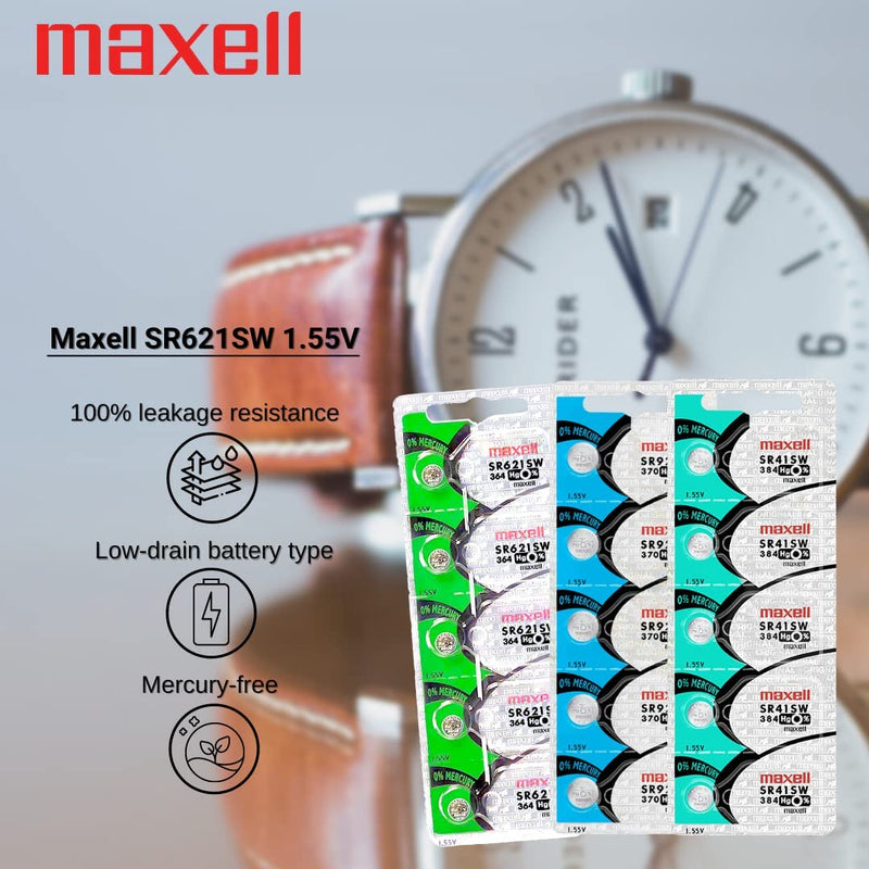 [Australia] - Maxell Watch Battery Button cell SR621SW SR-621SW 364 (Pack of 5) 
