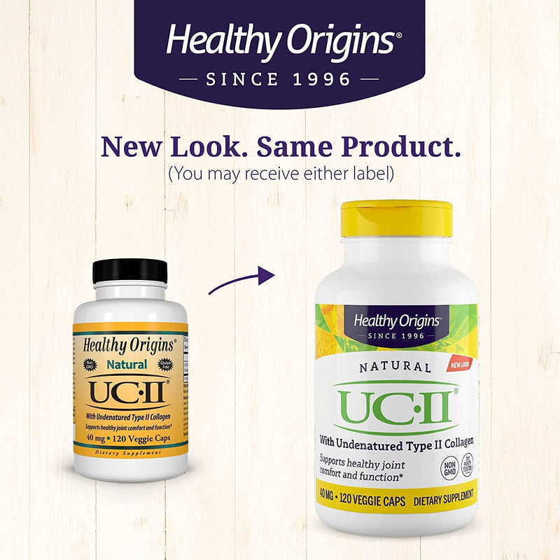 [Australia] - Healthy Origins UC-II, 40 mg - Premium Collagen Supplement for Joint Health, Mobility & Flexibility - Undenatured Type II Collagen - Gluten-Free & Non-GMO Supplement - 120 Veggie Caps 120 Count (Pack of 1) 