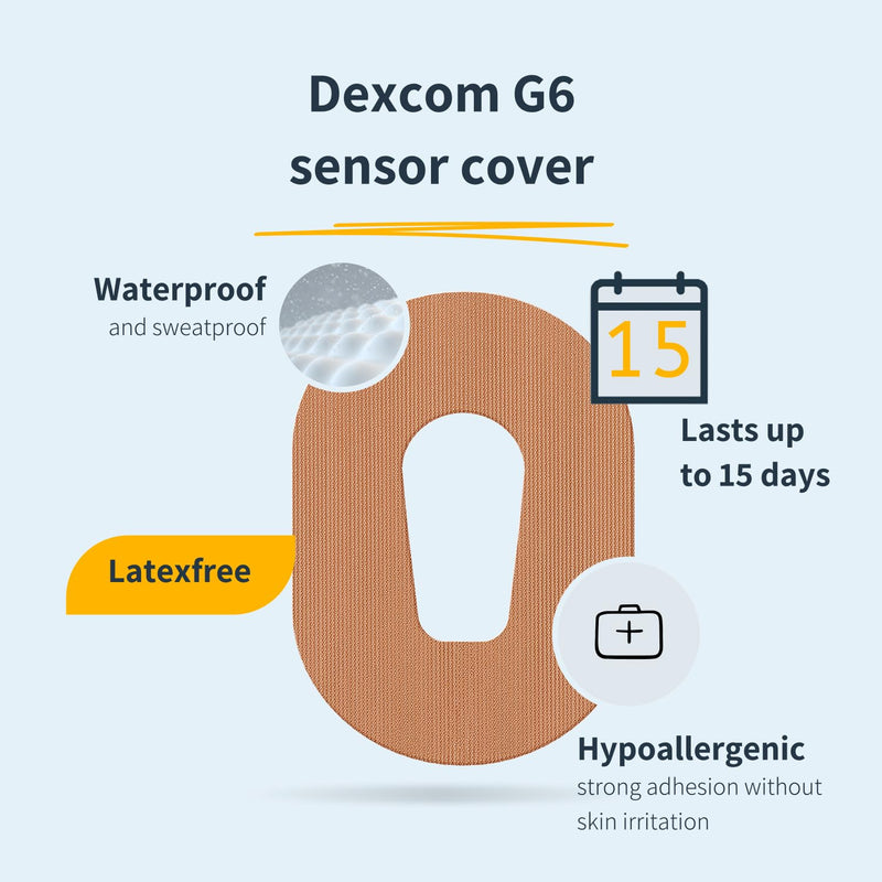 MySweetStitch - 25 x Dexcom G6 Patches, Overpatch Ø 70 x 55mm, Waterproof, Breathable, Skin-Friendly, Made in Germany, Pastel 25 piece