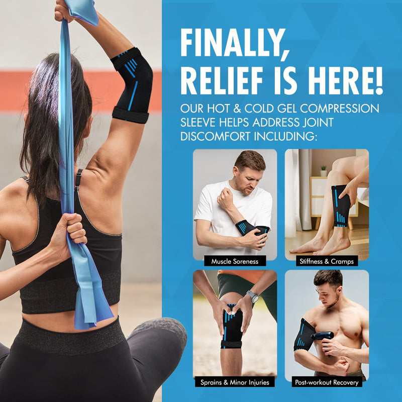 [Australia] - Perfect Remedy Freeze Sleeve - Hot & Cold Arm Ice Pack Wrap Compression - Tennis Elbow Cold Pack Compression for Support in Injuries - Ice Sleeve for Knee, Elbow (Large-X Large) Large-X Large 
